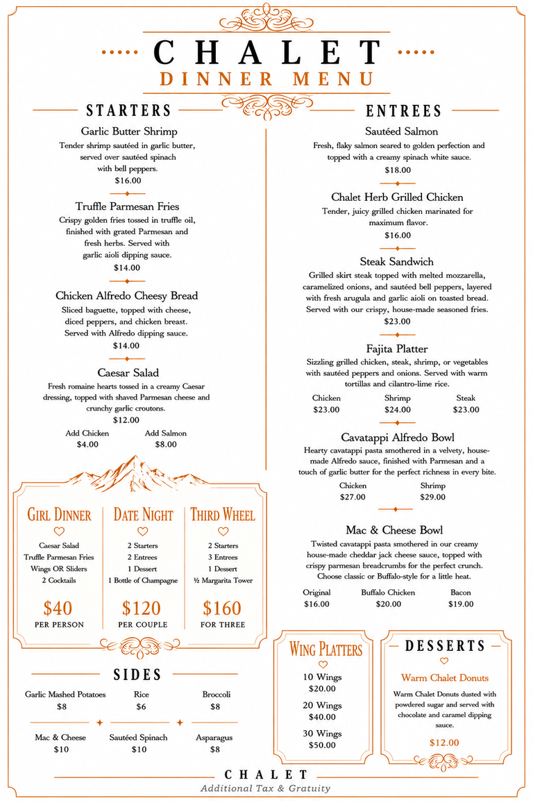Dinner Menu