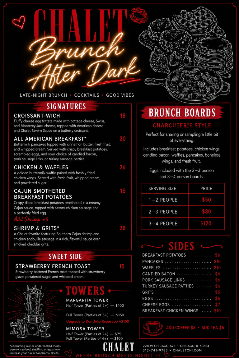 Brunch After Dark Menu